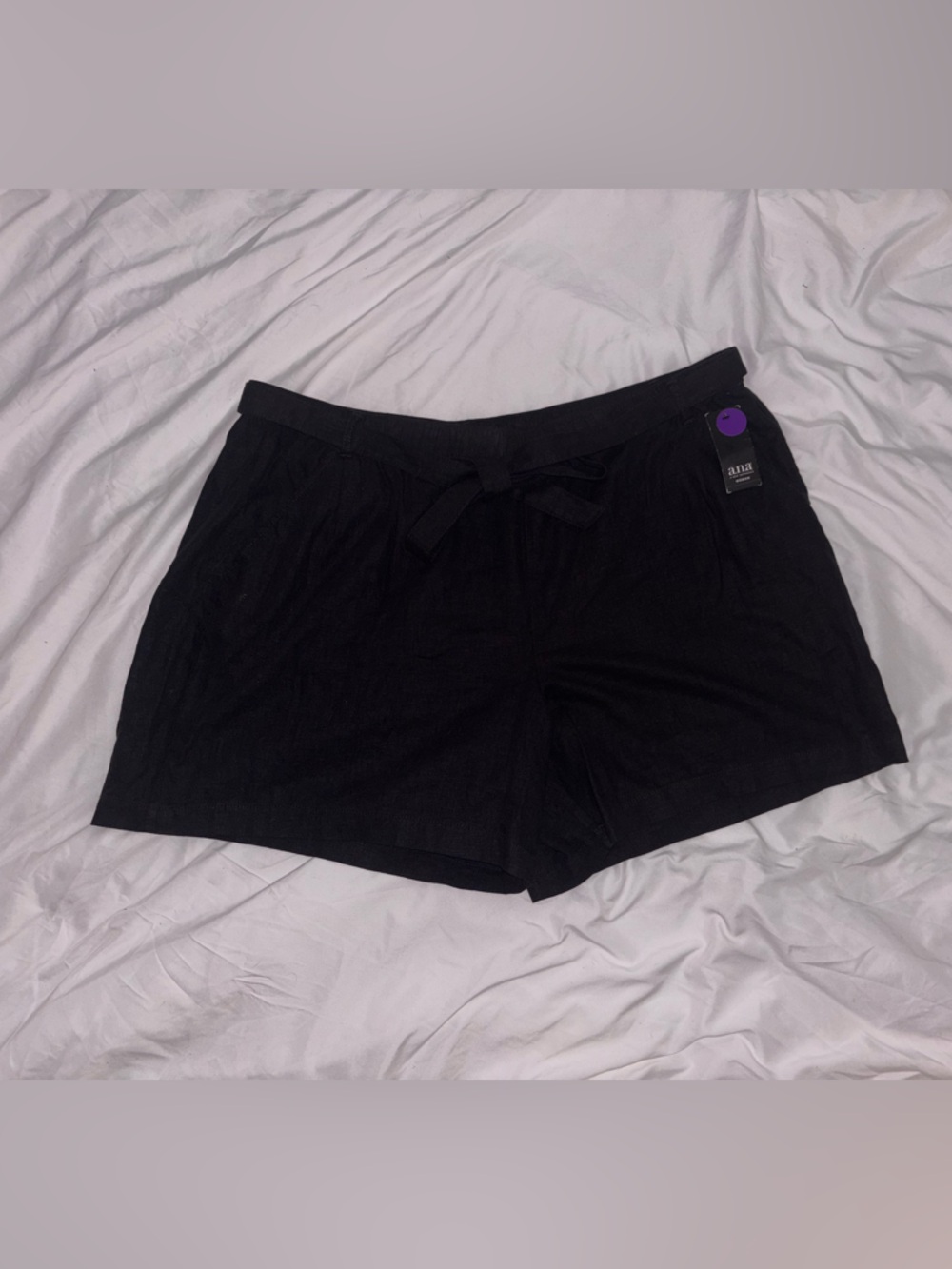a.n.a. Black Tie Waist Shorts Women’s Plus Size 3X New With Tags